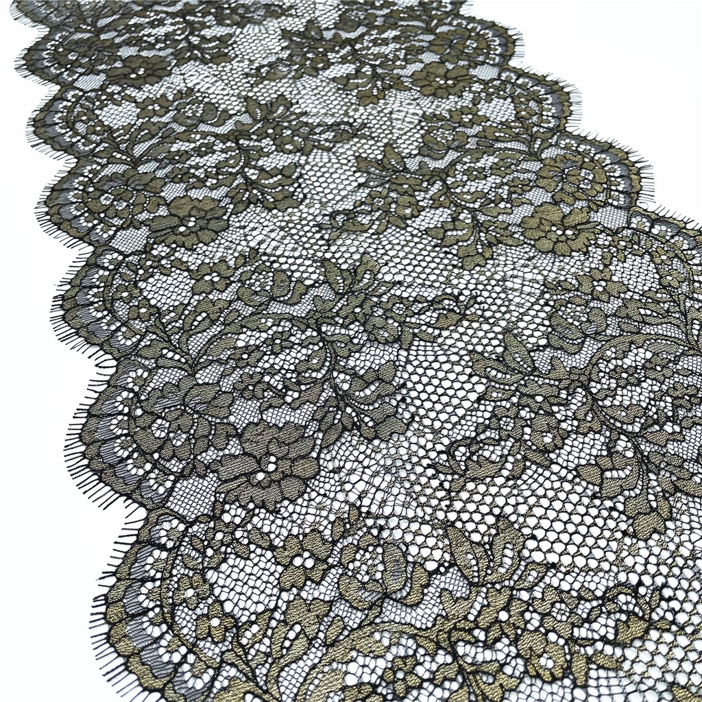 Flocked Lace Eyelash Trim Skirt