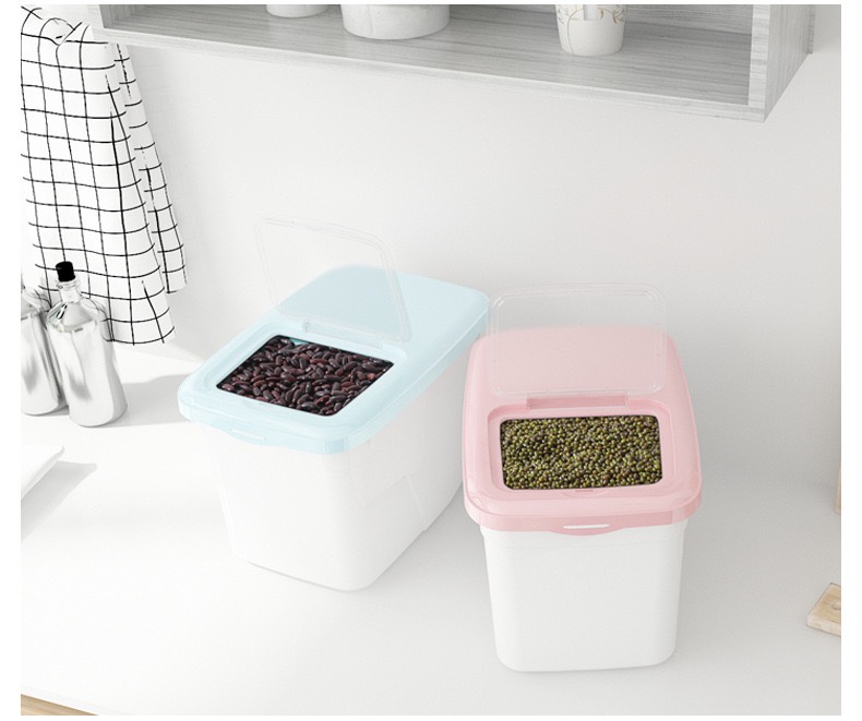 O.B.S 5KG 10KG Seoko Rice Storage Box Rice Dispenser Food Storage Tong ...