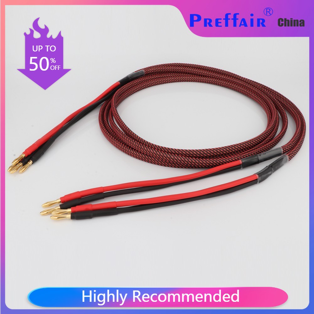 Pair Pure copper loudspeaker cable HIFI Banana plug to Banana plug ...