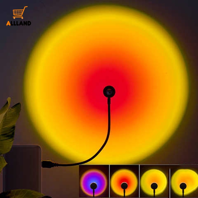 Creative USB Plug Bendable LED Sunset Projector Light/ Birthday Party ...