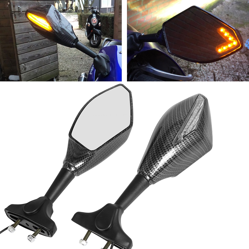 SIDE MIRROR LED SIGNAL FAIRING MODENAS PULSAR RS 200 YAMAHA R15 V3 ...