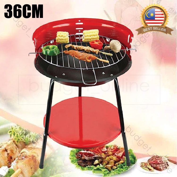 36CM Portable Round Charcoal Barbecue BBQ Grill Stove Tabletop Picnic