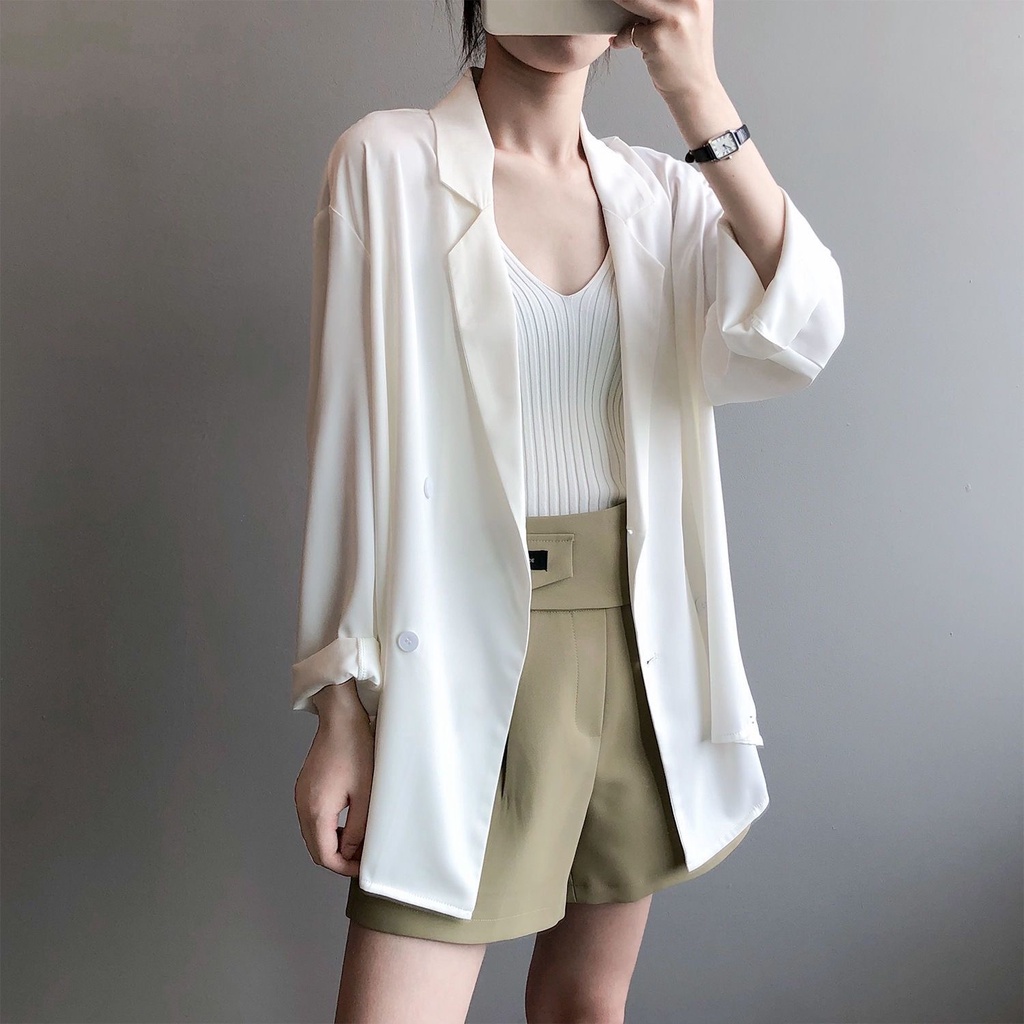 Blazer Women Summer Korean Style Thin Suit Sunscreen Loose Outerwear ...
