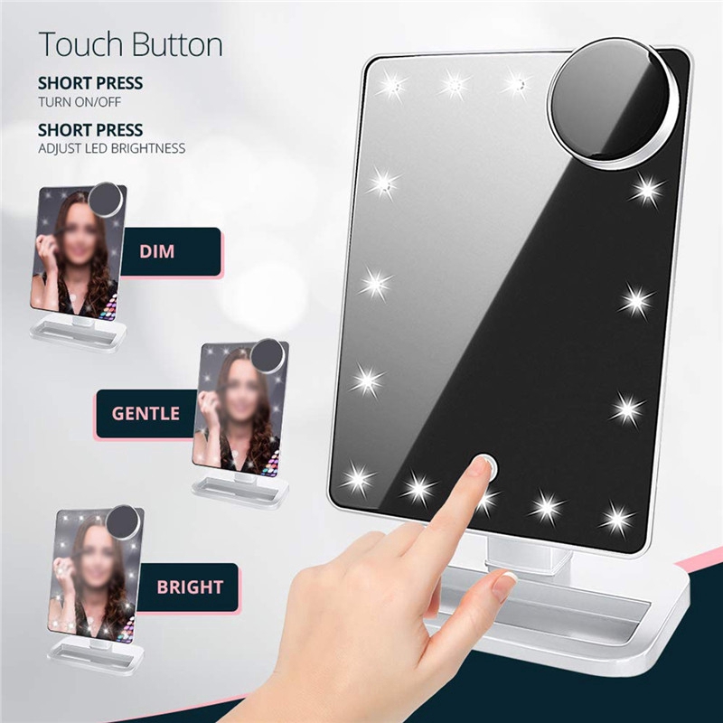 New 20 Light LED Touch Screen Makeup Mirror 10X Magnifying Mirrors Table Desktop Makeup Vanity