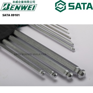 SATA 09101A 9PCS EXTRA LONG POINT HEX KEY SET MM (CRV) / ALLEN KEY / 1 ...