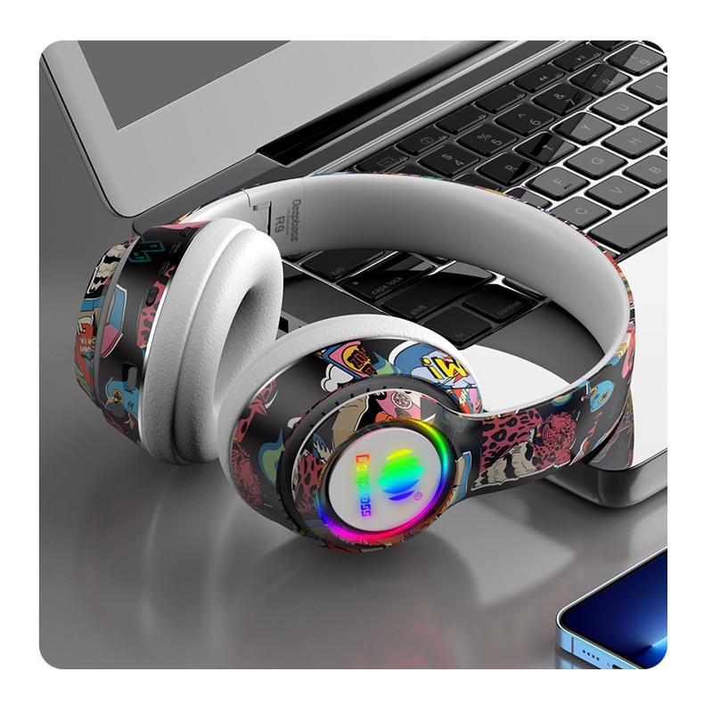 new L750 Colorful Graffiti Headset Bluetooth Headset Foldable