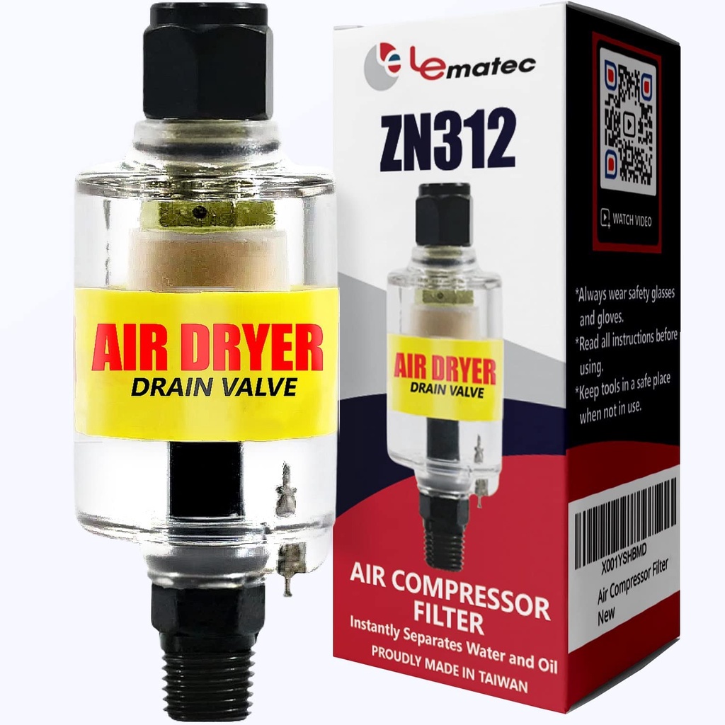 thumbnail image 2 of Air Compressor Water Separator Compressed Air Dryer With Drain Valve 2 of 10