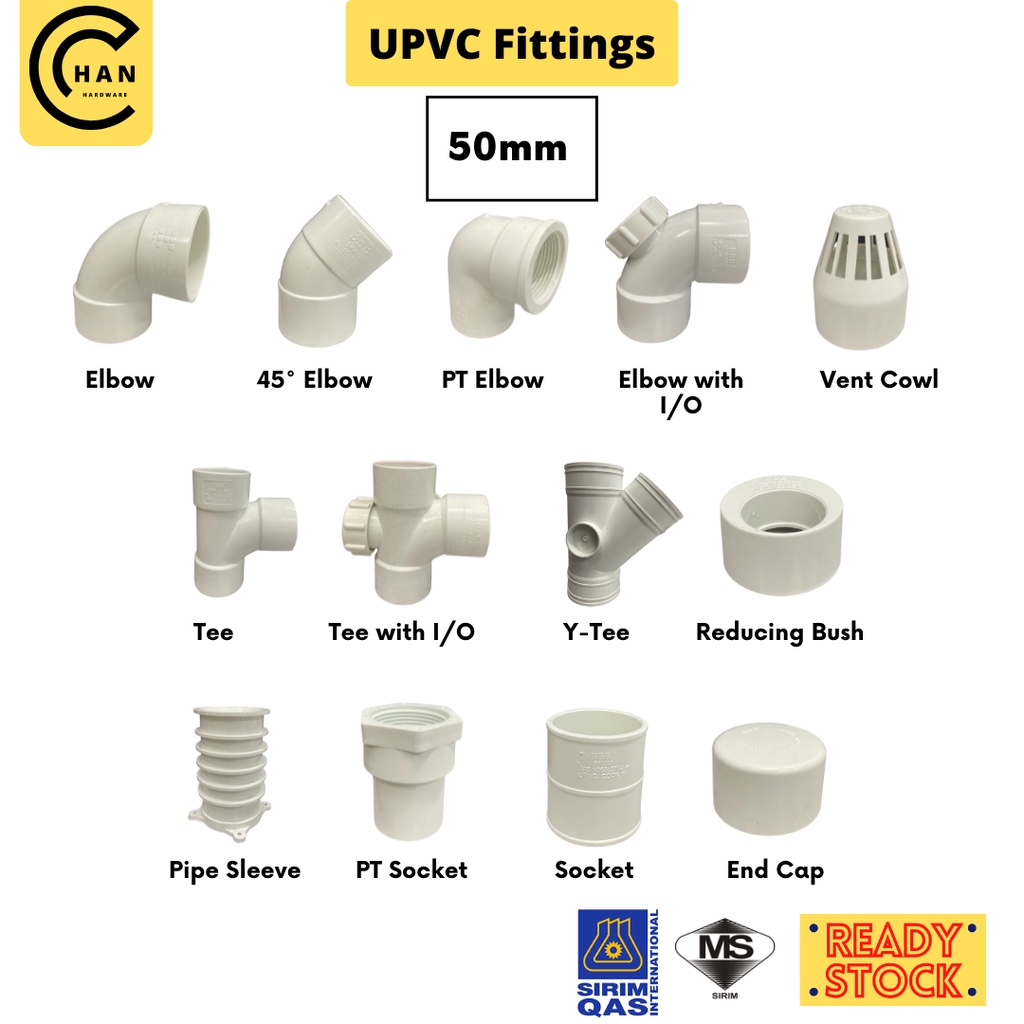 [50mm] UPVC Fittings - Unplasticized Polyvinyl Chloride Pipe Fittings ...