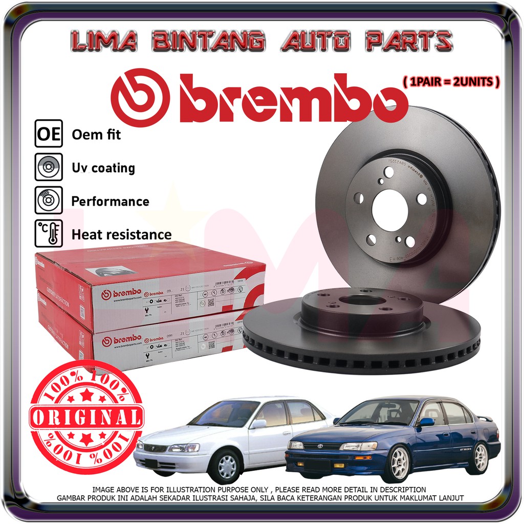 Toyota Corolla AE101 , AE111 , SEG Front / Rear Brake Disc Rotor 1Pair