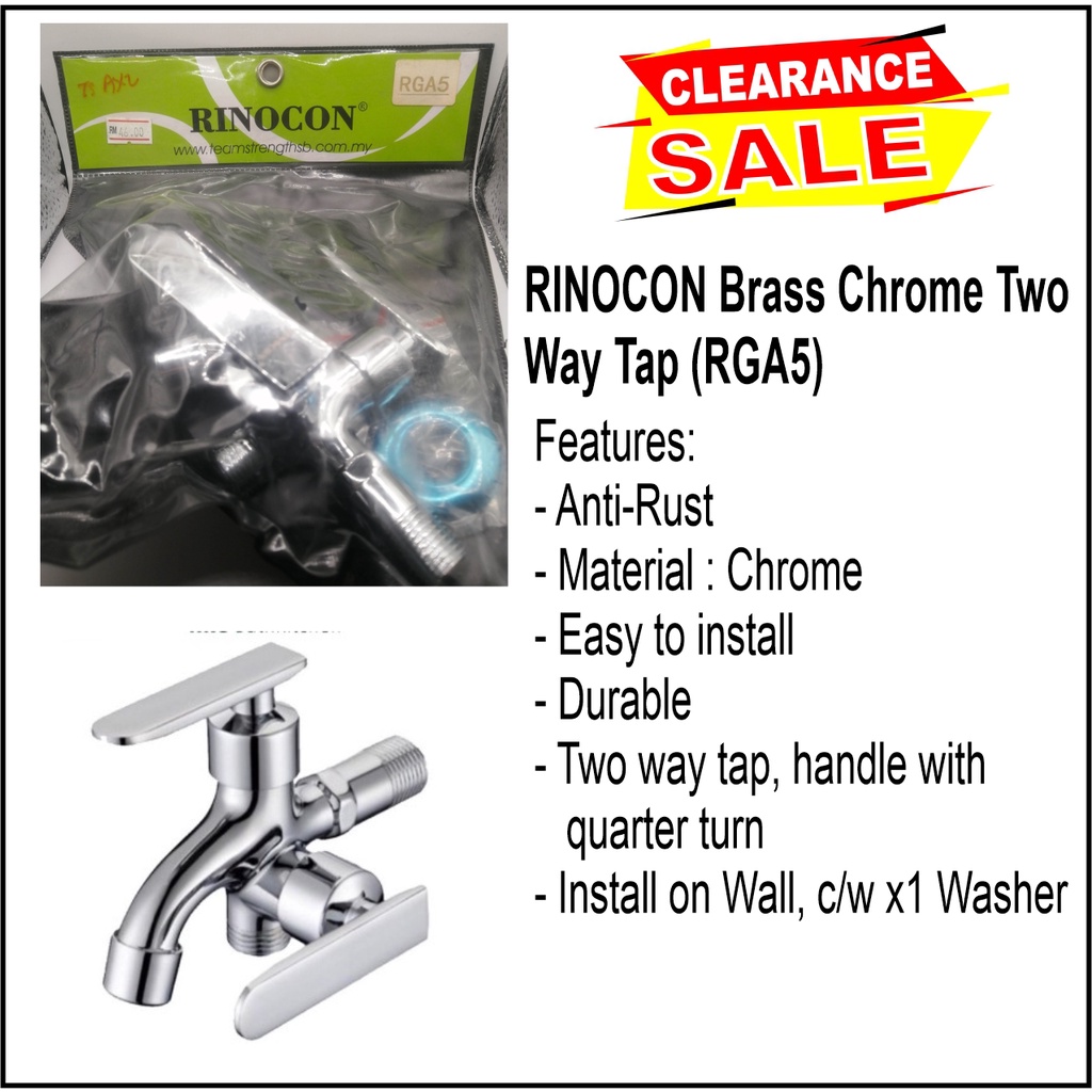 RINOCON Brass Chrome Two Way Tap (RGA5) | Shopee Malaysia