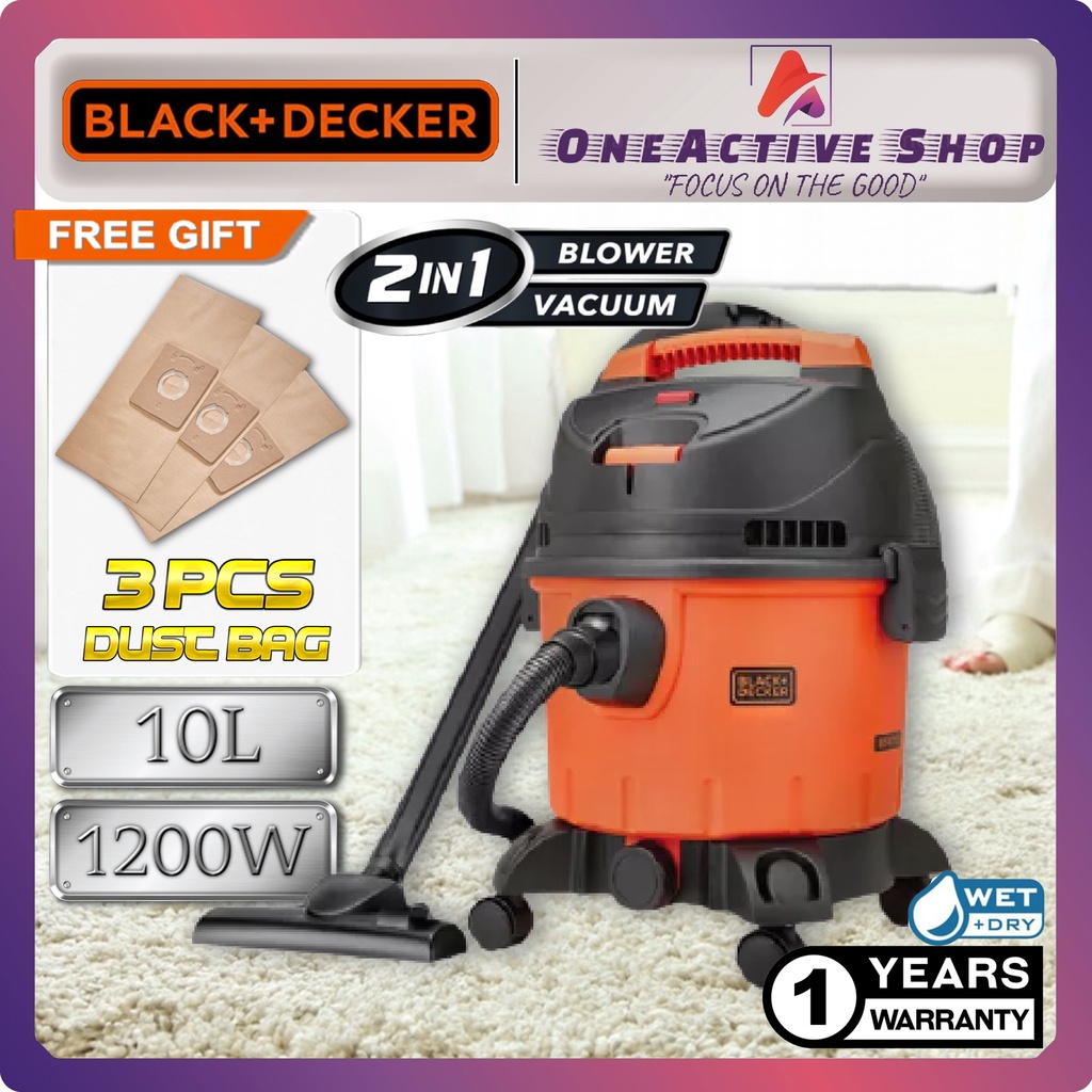 BLACK & DECKER 10L Wet & Dry Vacuum Cleaner 1200W BDWD10 - 1 Year ...