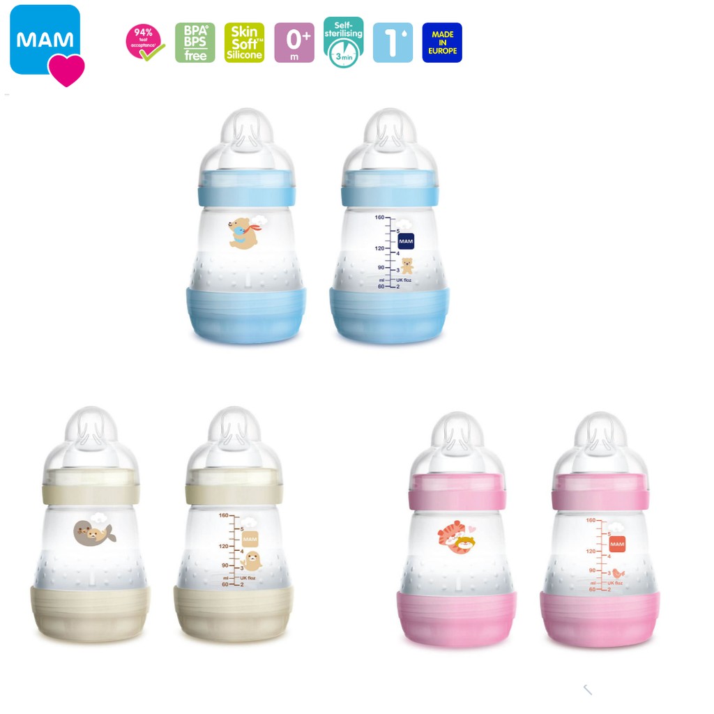 MAM Easy Start Anti Colic Bottle Self Sterilising Baby Bottle with Slow