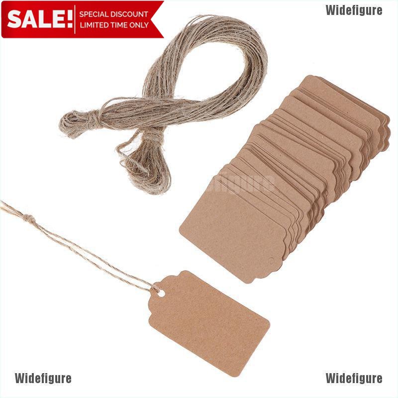 Widefigure 100Pcs Blank Kraft Jewelry Price Label String Price Tags ...