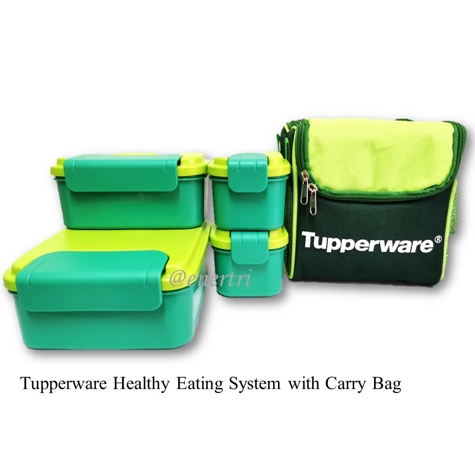 Tupperware Healthy Eating System Lunch Box Set with Carry Bag | Shopee