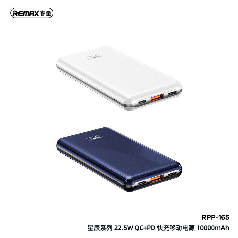 REMAX RPP-165 10000mAh 22.5W QC + PD Mini Slim Power Bank Dual Output ...