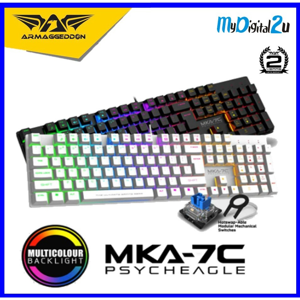 Armaggeddon MKA 7C Blue Switch Mechanical Keyboard | Hot-Swap | 104 ...