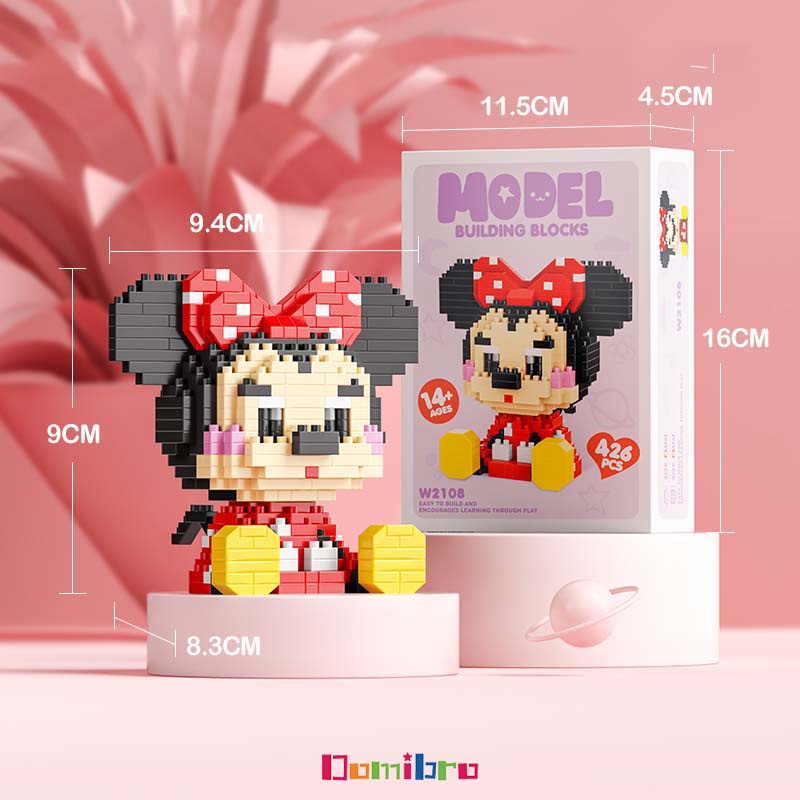 Mini Brick Cute Cartoon Building Blocks Disney Kuromi Star Dailu Model ...