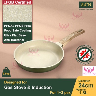 54DN White Ceramic Coated Non Stick Frypan 24cm 26cm Frying Pan Ceramic Pan  Non Stick Pan 煎锅 炒锅