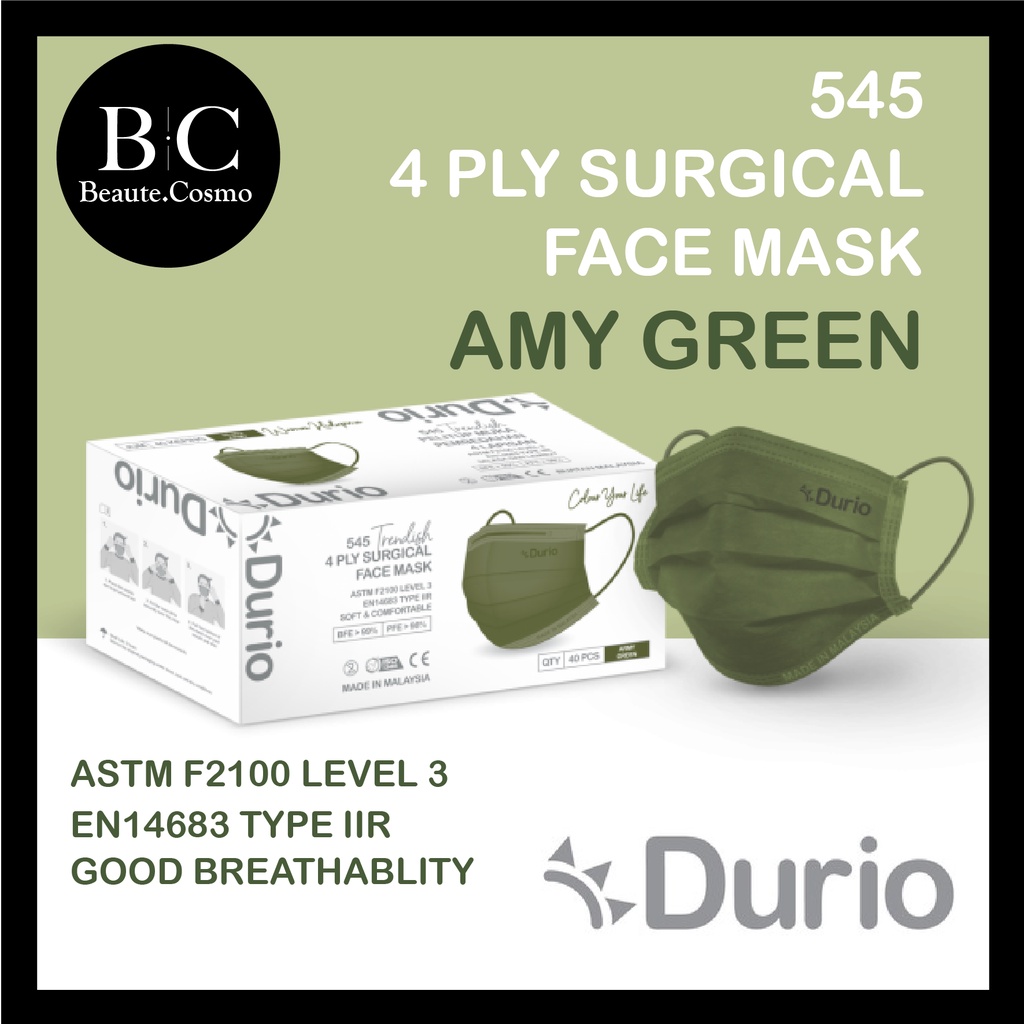 PREMIUM Durio Trendish Surgical 4 PLY Face mask - 40pcs face mask 4 ply ...