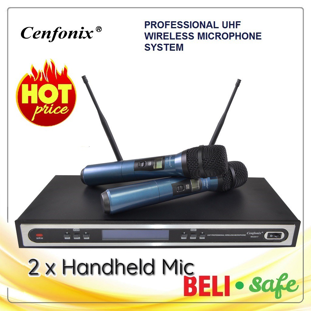 Cenfonix WU2017 Professional UHF Wireless Microphone System