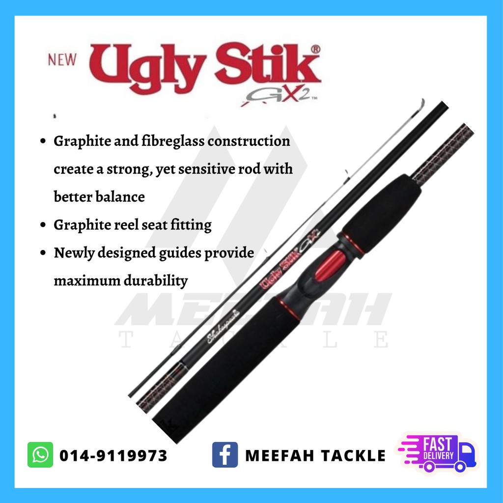 Meefah Tackle】UGLY STIK - GX2 Rod 🔥PVC PIPE🔥 - Spinning