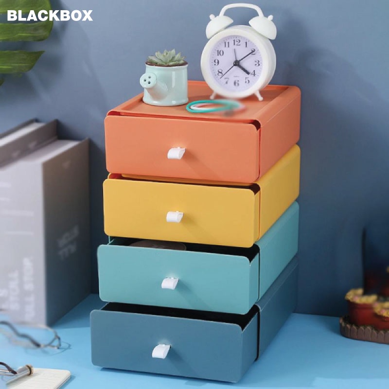 Minimalist Desktop Storage Box Drawer Stackable Organizing Box Plastic