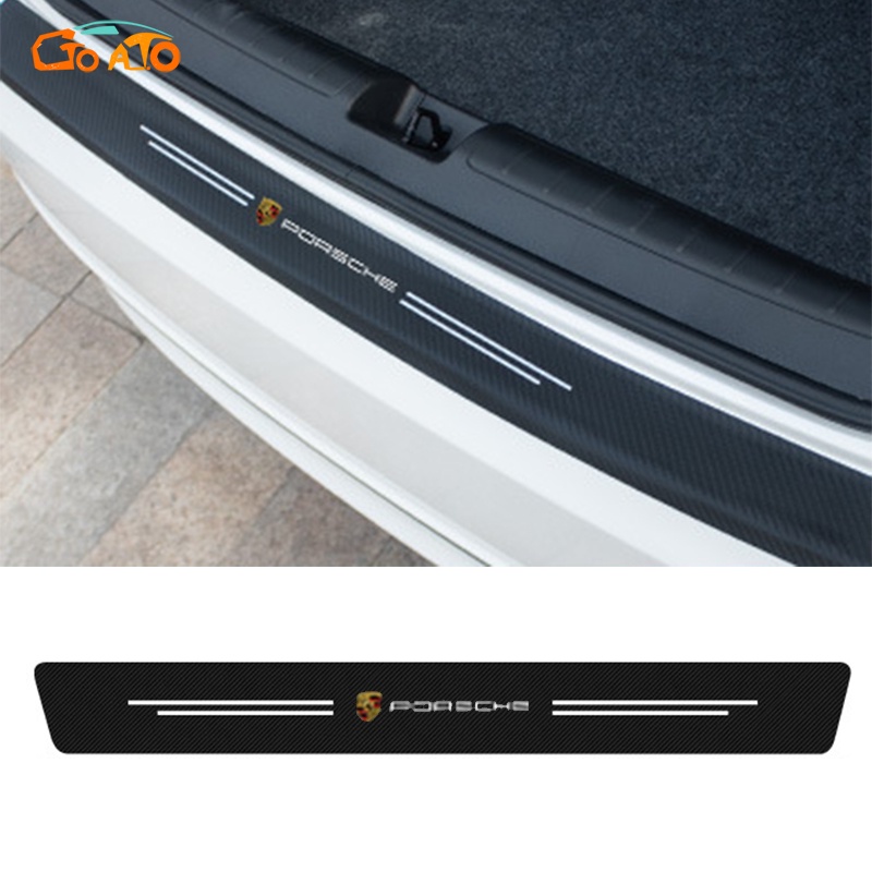 GTIOATO Carbon Fiber Car Trunk Protection Sticker Auto Rear Bumper Anti ...
