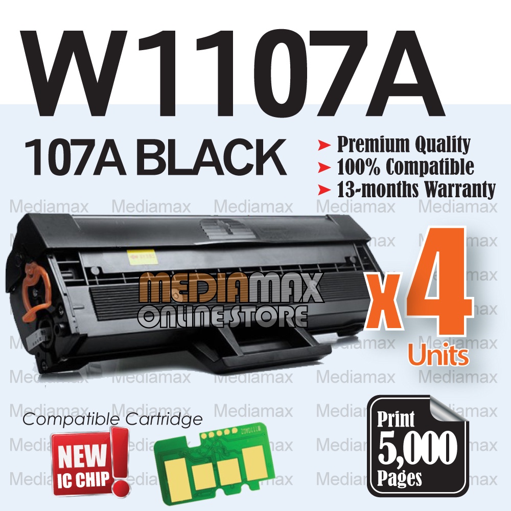 4 x HP107A Compatible to HP W1107A 107A W1107X idel for HP 107A 107W ...