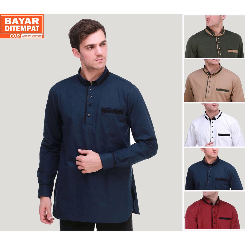 Koko Habib Navy Blue Color Muslim Fashion Plain PREMIUM DISTRO | Shopee ...
