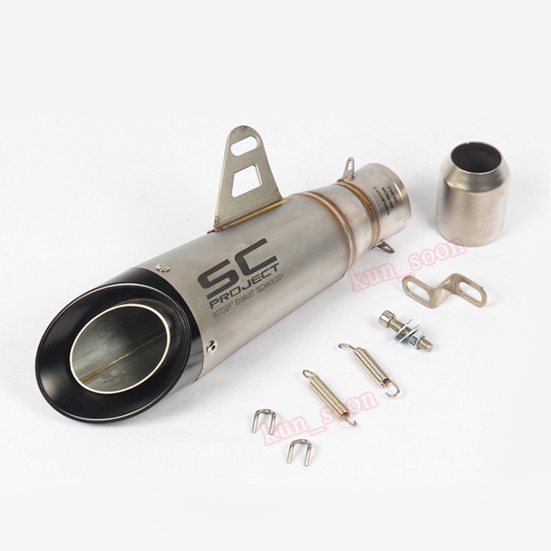 51mm 60mm Inlet Universal Motorcycle Exhaust Pipe Muffler SC Project