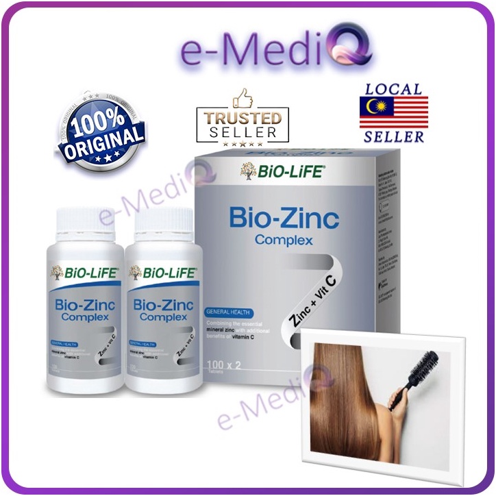 BIO-LIFE Bio Zinc Complex + Vitamin C [ BioLife 30s | 100s | 100s x 2 ...