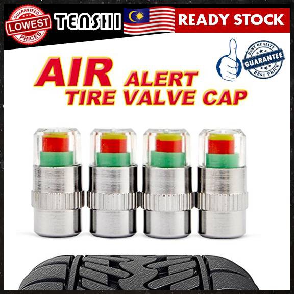 Visual Tire Pressure Alert Valve Caps With Color Indicator Tire ...