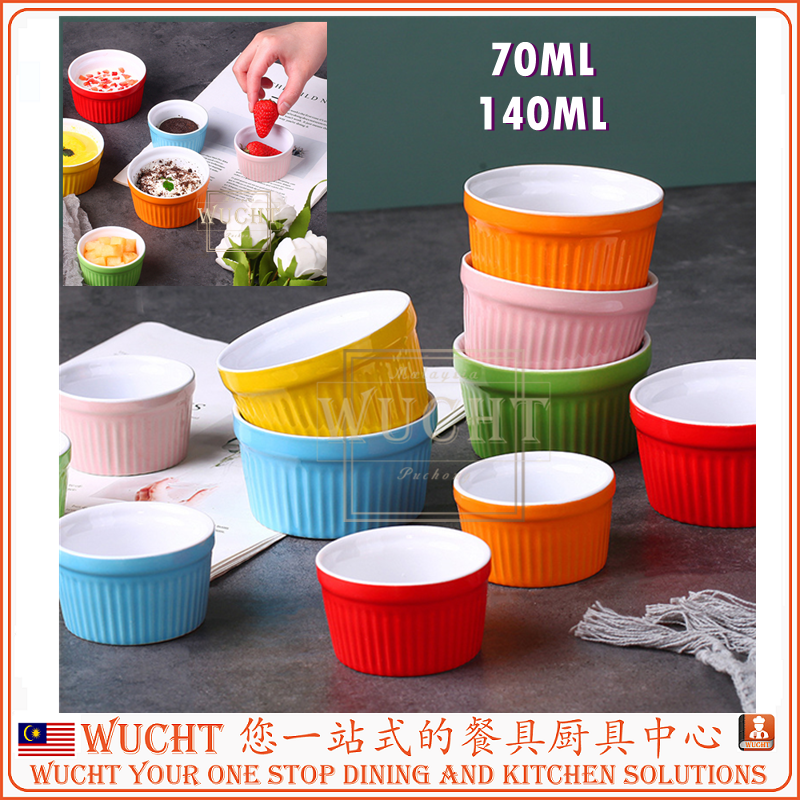 【WUCHT】Color Ramekin Porcelain Ramekin 8.8cm Souffle Custard Pudding ...