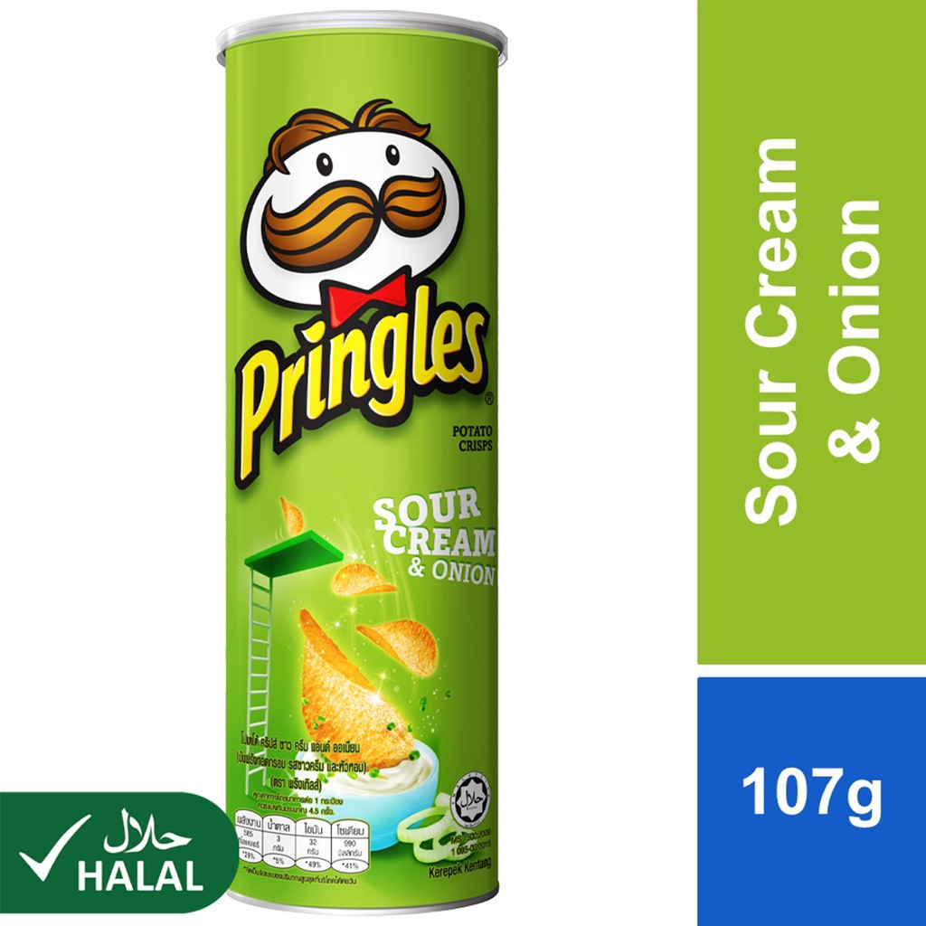Pringles Potato Crisps Sour Cream & Onion 107gm Shopee Malaysia