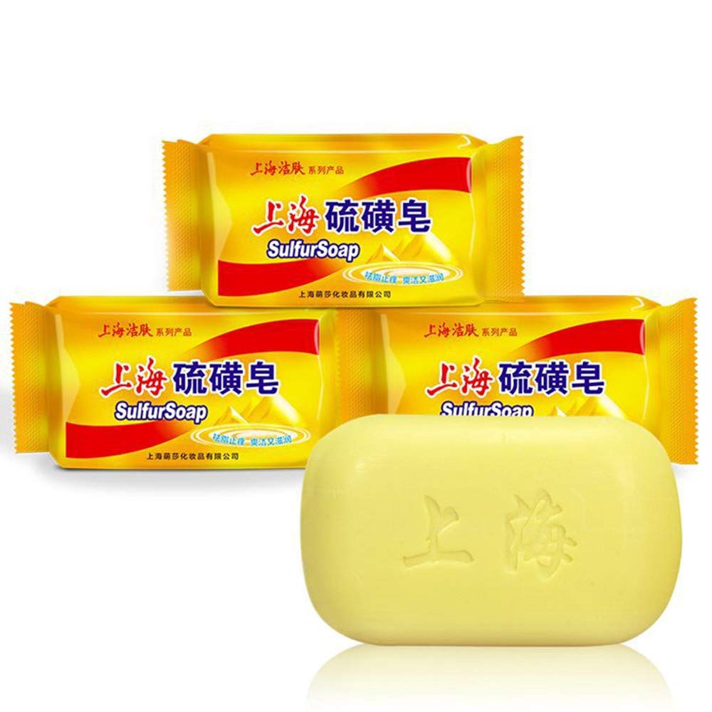 Ready Stock Authentic Shanghai Sulfur Soap Oil Control Acne Treatment Blackhead Remover Bath