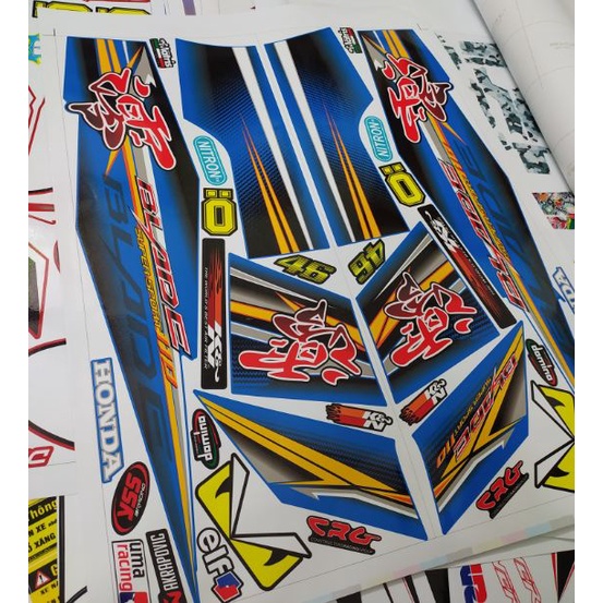 Honda Wave Blade 110 Removable Sticker Chinese Letters Green Car ...