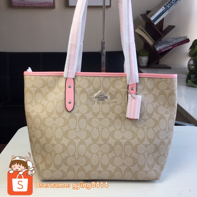 Pink and 2024 khaki coach purse