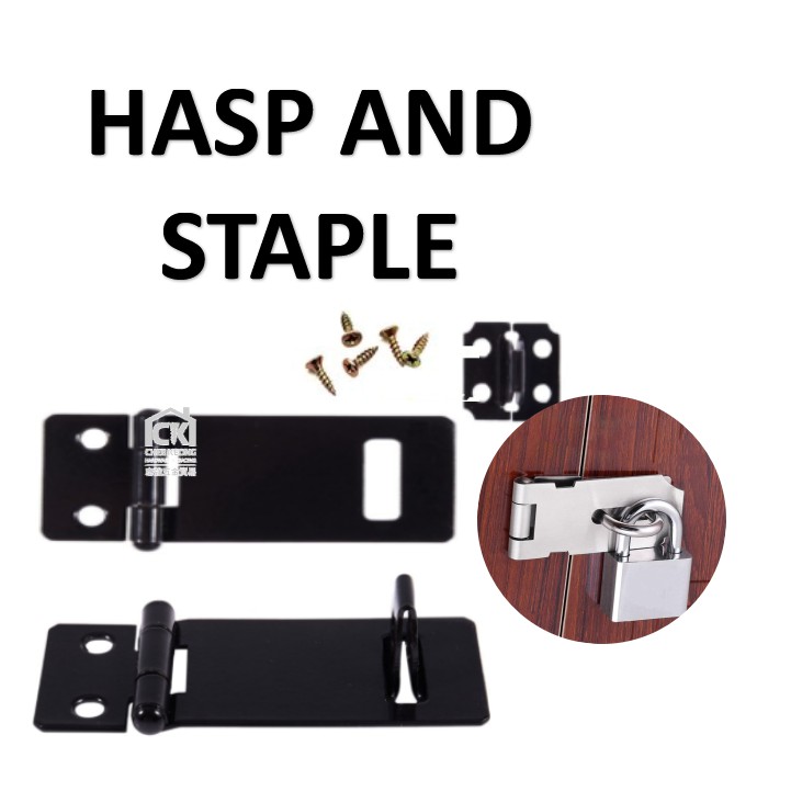 BLACK HASP AND STAPLE SELAK PINTU MANGGA 2