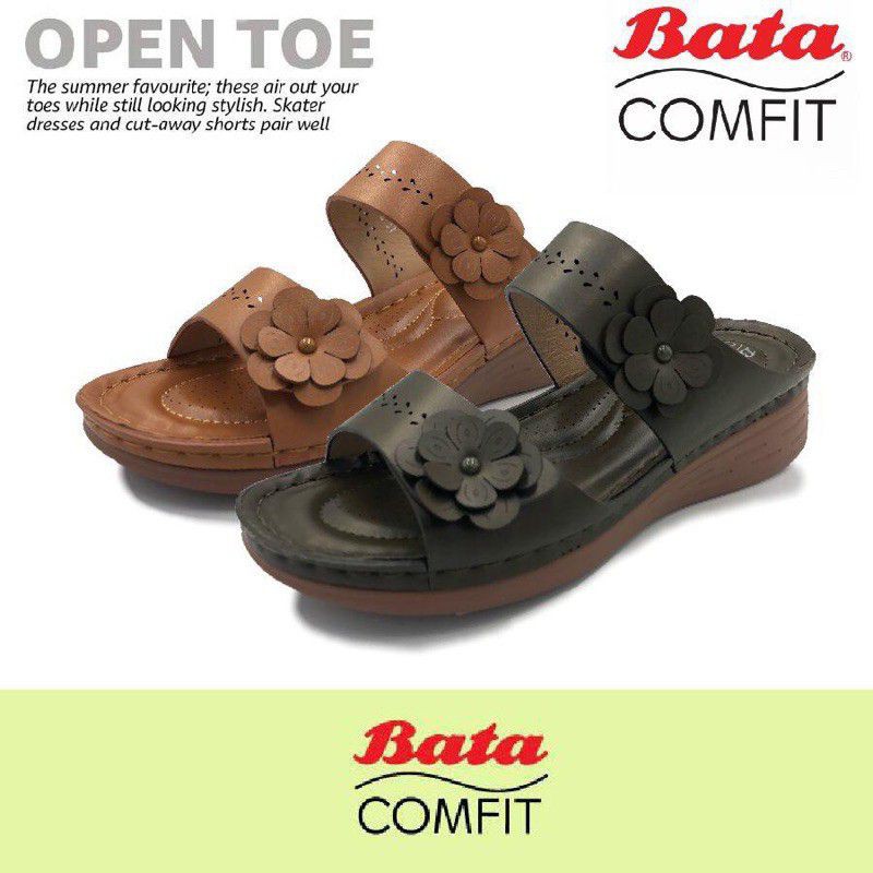Bata Comfort Wedges Soft Bottom Sewing Sole Lighweight Ladies Fashions Sandals Bata Comfortable Shopee Malaysia