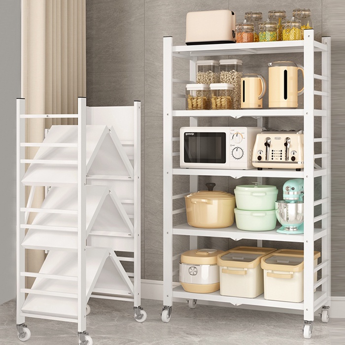 Upgraded Version AGL Foldable Storage Rack With Wheel For Living Room ...