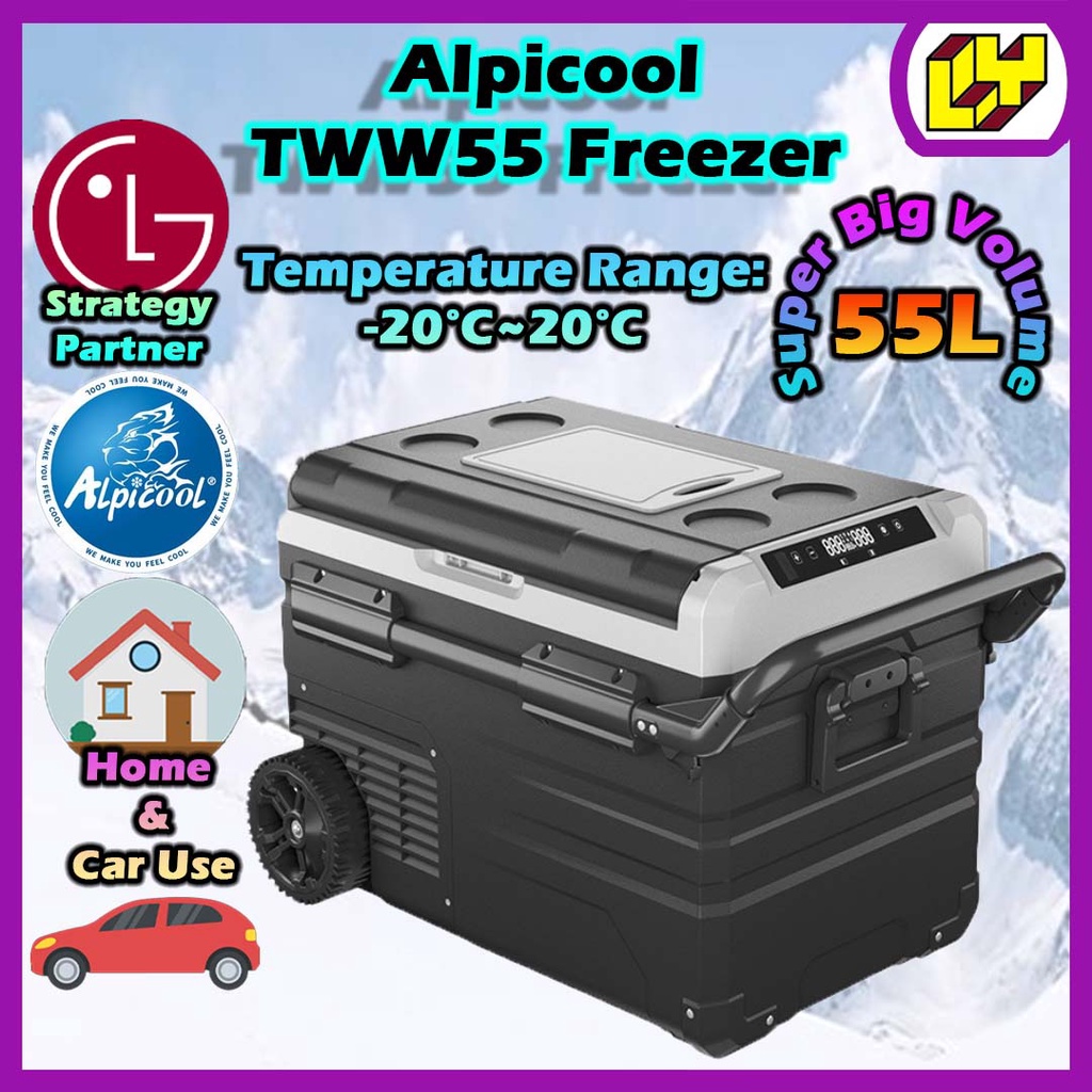 Alpicool Tww55 Trolley Car Refrigerator With Battery Fridge 55l Portable Freezer Cooler Fridge 