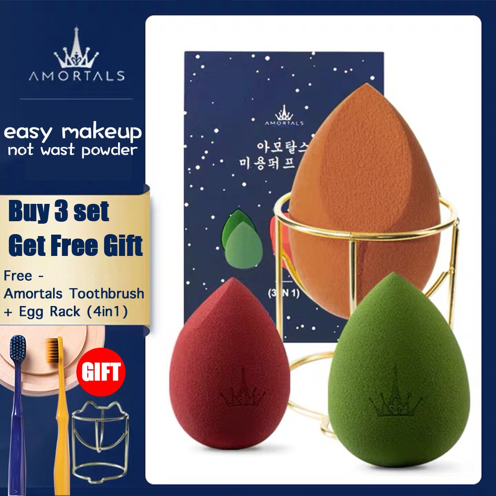 Sola_Pola AMORTALS Korea 3 in 1 Make up Sponge Makeupegg Beauty Blender