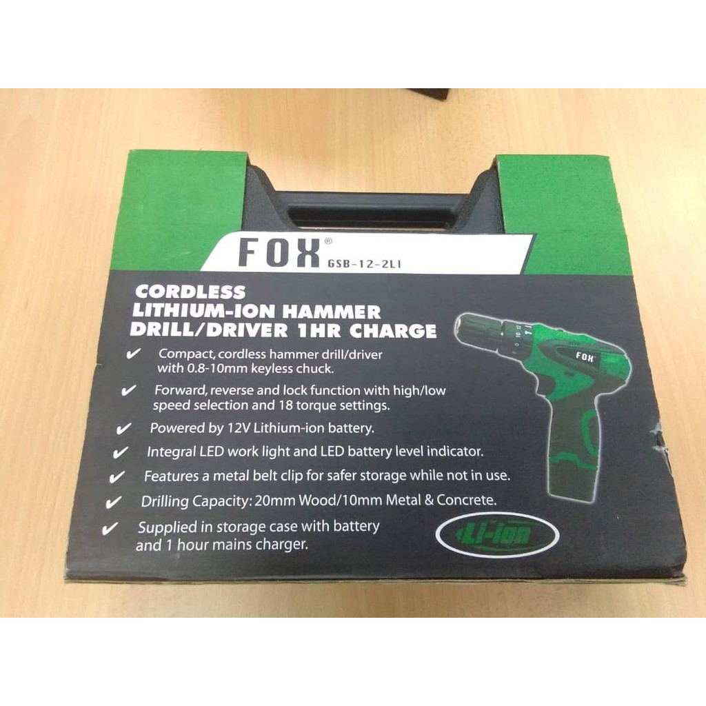 FOX 12V GSB-12-2LI Cordless Hammer Drill | Shopee Malaysia