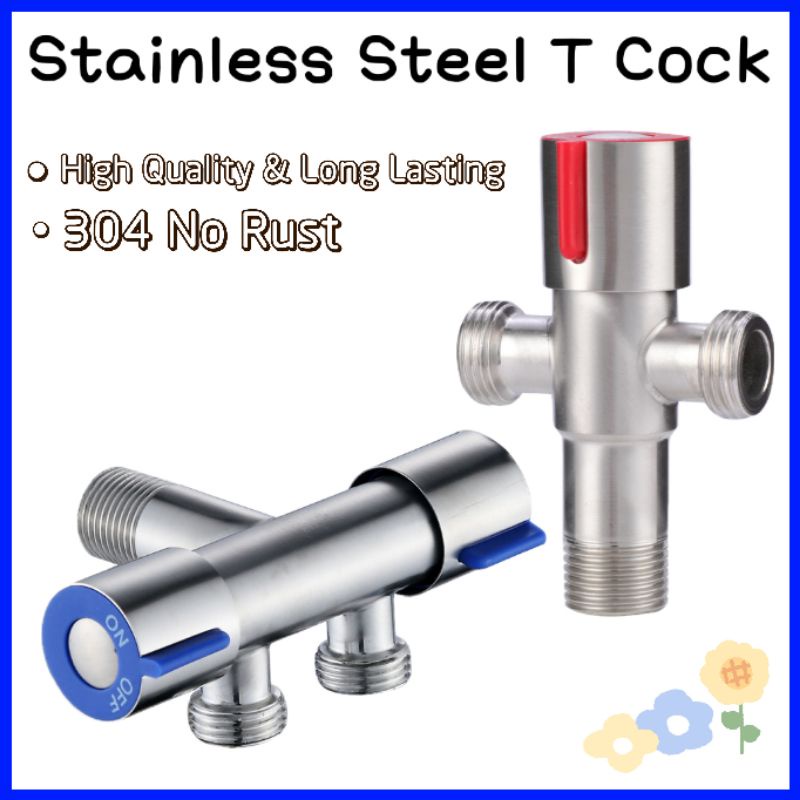 Bathroom Valve 304 Stainless Steel Two Way Angle Valve Water Tap Bathroom Tap Bathroom Faucet 8595