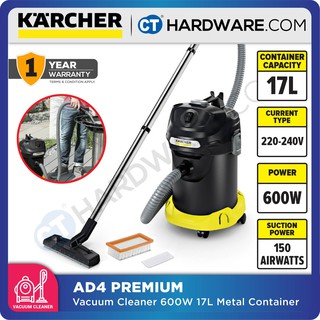 Karcher AD4 Premium Ash & Dry Bagless Vacuum Cleaner ( 600W ) With