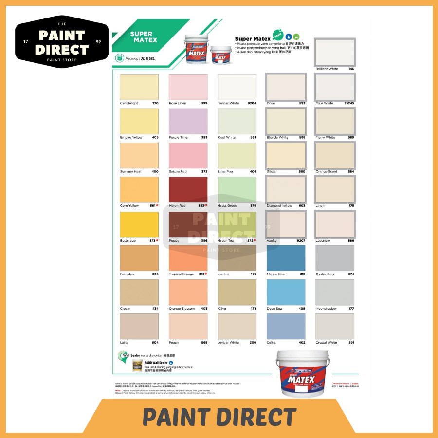 7L Nippon Paint Super Matex Colours | Shopee Malaysia