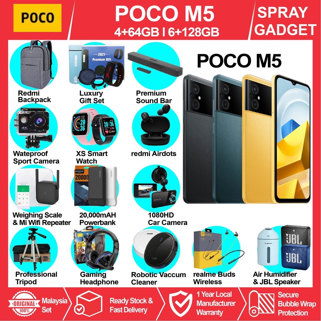 Poco M5 464gb 6128gb 90hz Display 50mp Triple Camera Mediatek Helio G99 🎁xiaomi 1246