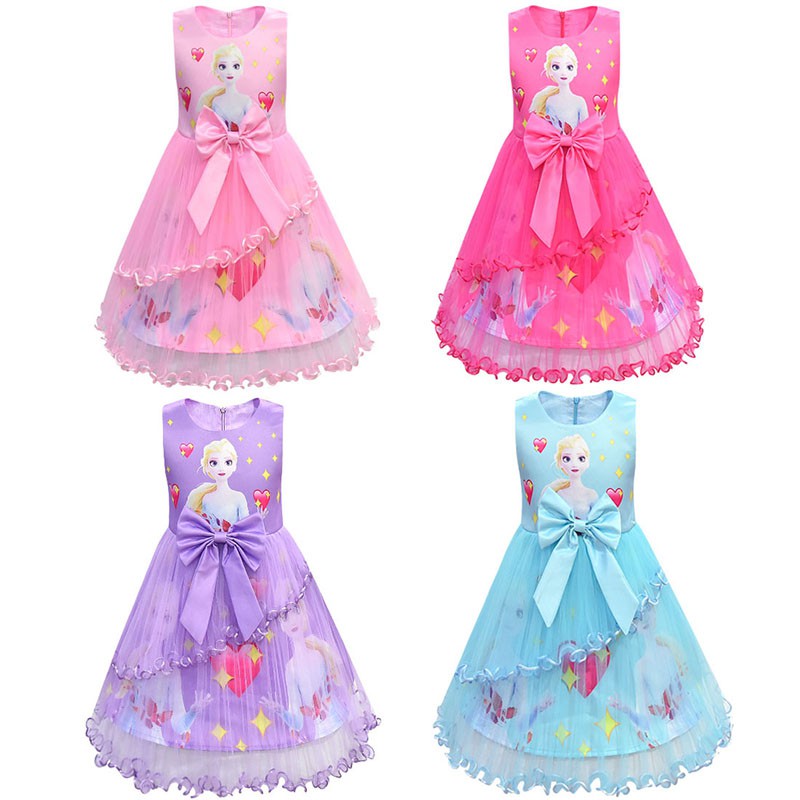 open lace back dress Children's Dress With Cute Embroidery, European-American Style Mesh Pr   MyKids-USA