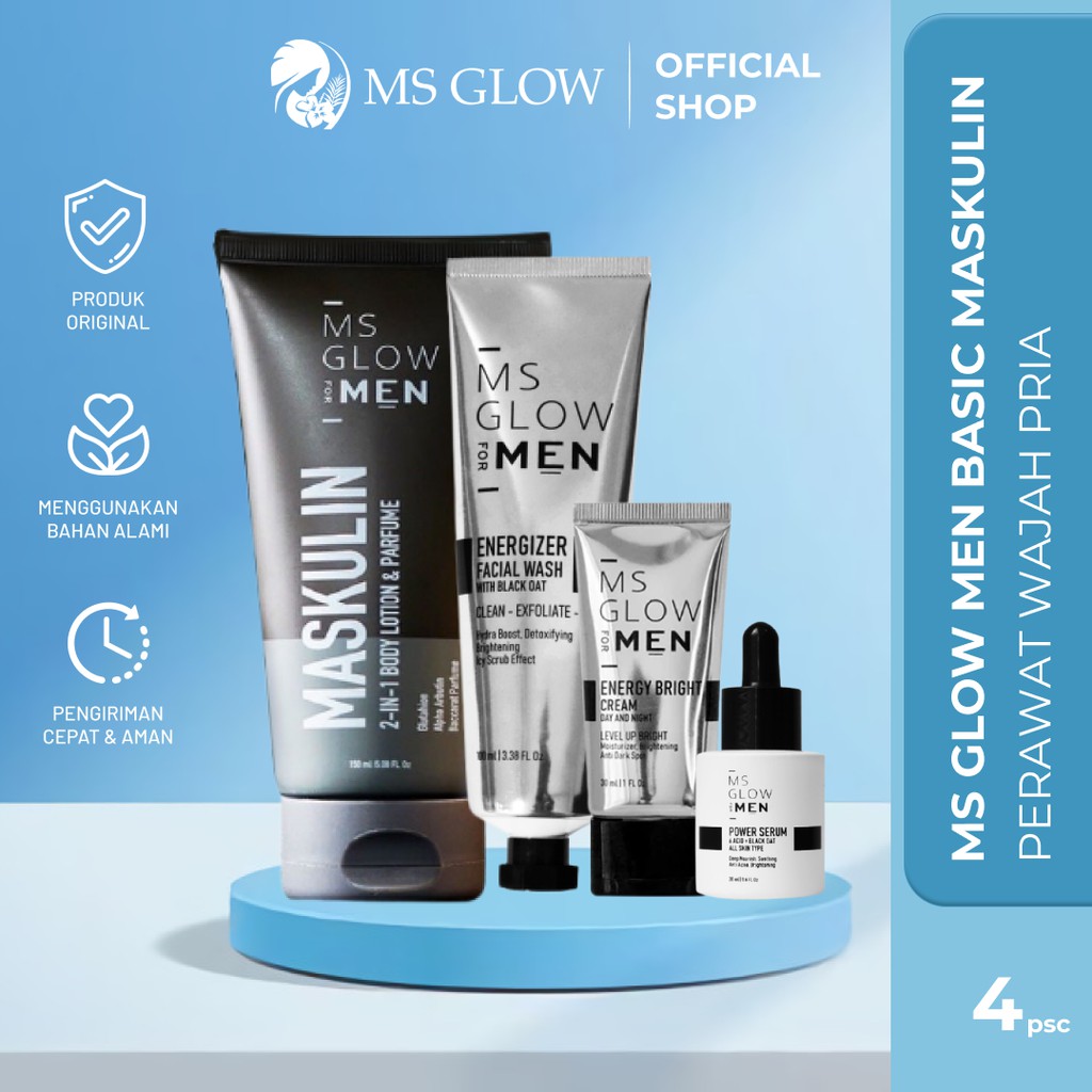 MS Glow Men Basic Maskulin Original Perawatan Wajah Pria Menghilangkan ...