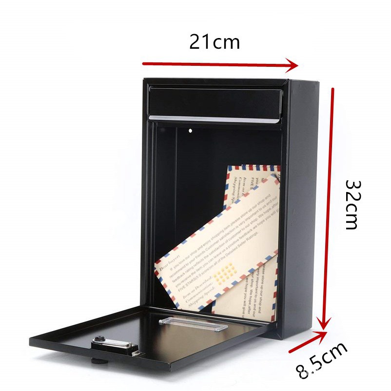 32X21X8.5CM Vintage Wall Mounted Mailbox With Combination Lock Metal